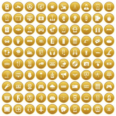 Altın 100 aracı Icons set