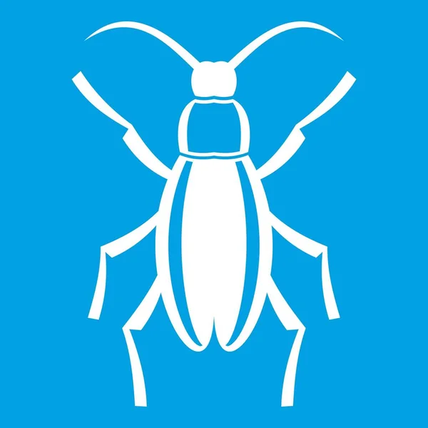 甲虫臭虫图标白色 — 图库矢量图片