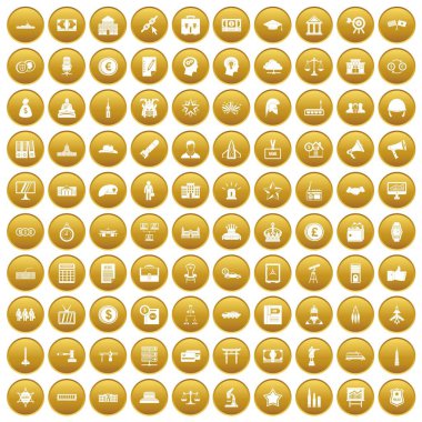 Altın 100 hükümet Icons set