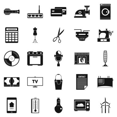 Bilgisayar personel Icons set, basit tarzı