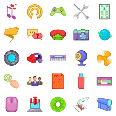 Bilgisayar uygulama Icons set, karikatür tarzı