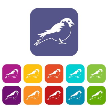 Şakrak kuşu Icons set