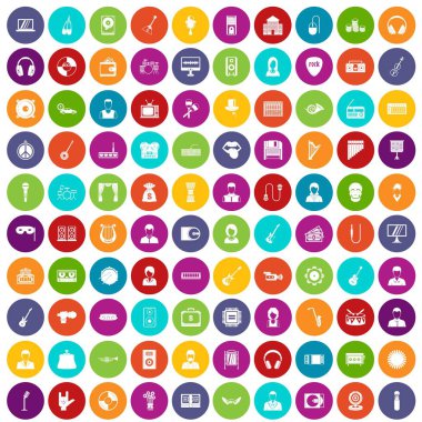 100 müzik simgeleri renk ayarla