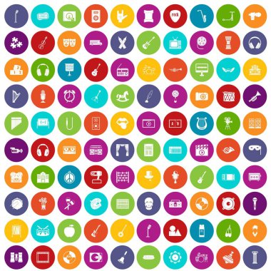 100 müzik eğitimi simgeler renk ayarla