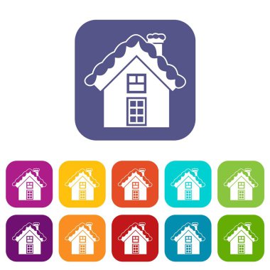 Küçük karlı yazlık Icons set