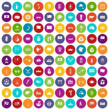 100 ulusal bayrak simgeleri renk ayarla