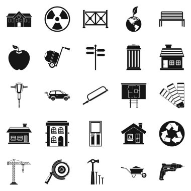 Hafriyat Icons set, basit tarzı