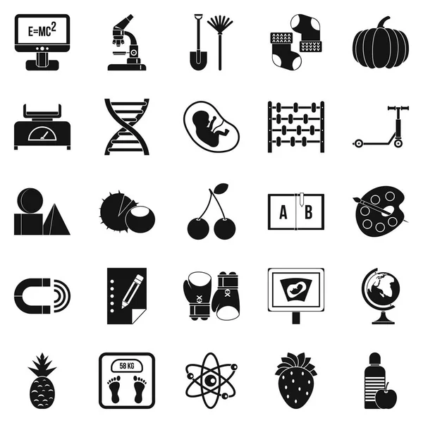 Scientific approach icons set, simple style — Stock Vector
