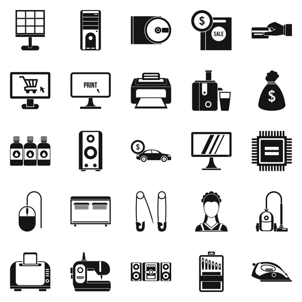 Bilgisayar şeyler Icons set, basit tarzı — Stok Vektör