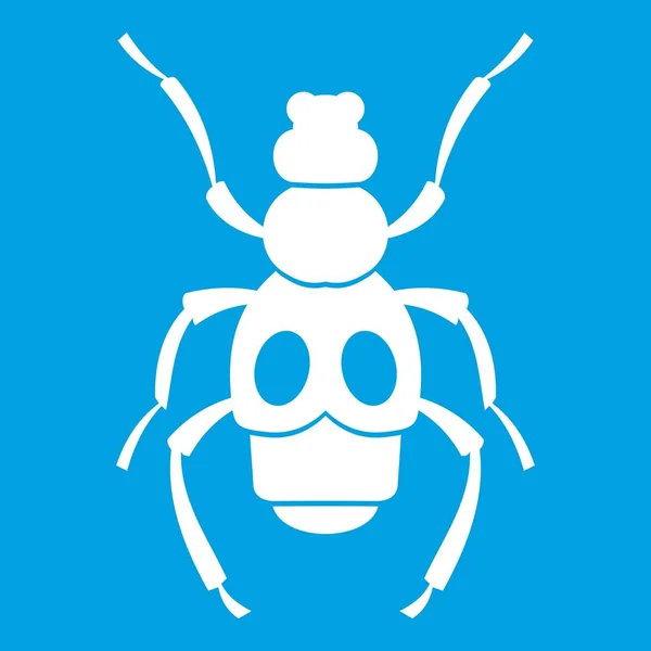 甲虫昆虫图标白色 — 图库矢量图片