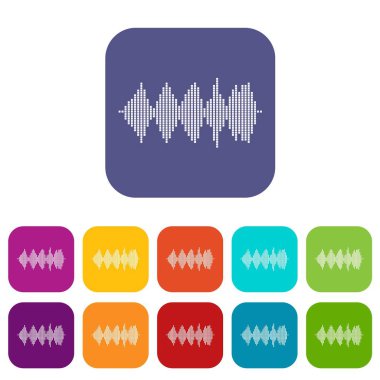Dijital Ses Ekolayzır teknoloji Icons set