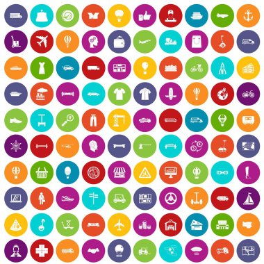 100 lojistik simgeler renk ayarla