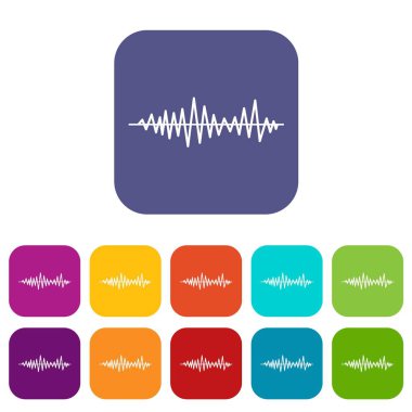 Müzik ses dalgaları Icons set