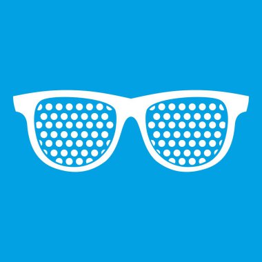 Siyah iğne deliği gözlük simgesi beyaz