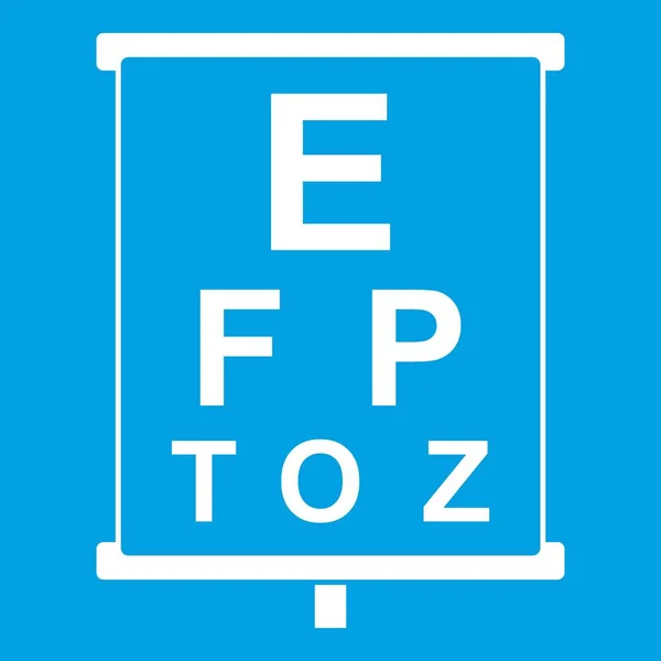 Placa branca com letras ícone de teste de visão —  Vetores de Stock