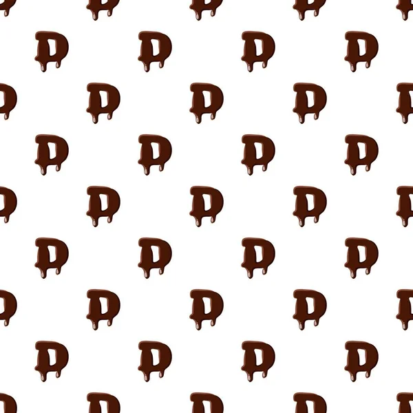 Lettre D de l'alphabet latin en chocolat — Image vectorielle