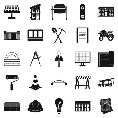 Kazı Icons set, basit tarzı