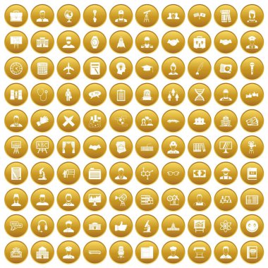 Altın 100 akıllı Icons set