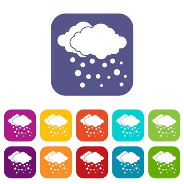 Bulut ve kar Icons set