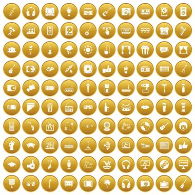 Altın 100 karaoke Icons set