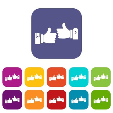 Erkek ellerini ok işareti simgeleri gösterilen ayarla