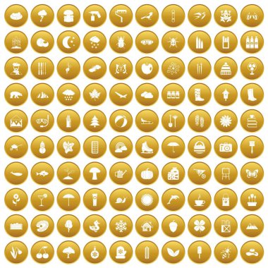 Altın set 100 manzara simgeleri