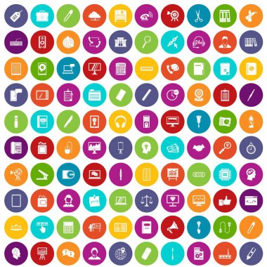 100 office iş simgeleri renk ayarla