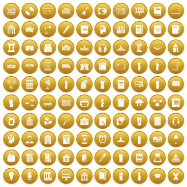 Altın set 100 kitaplık simgeleri