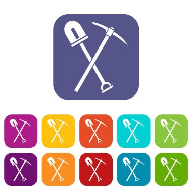Kürek ve kazma Icons set