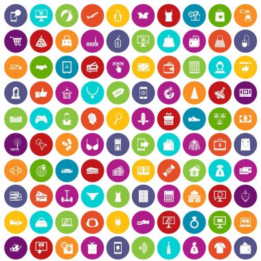 100 online alışveriş simgeleri renk ayarla