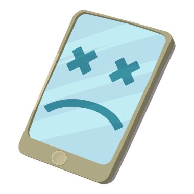 Kırık smartphone simgesi, karikatür tarzı