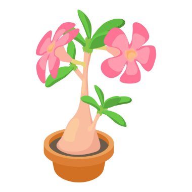 Egzotik kaktüs simgesi, karikatür tarzı