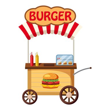 Burger mobil Aperatif simgesi, karikatür tarzı