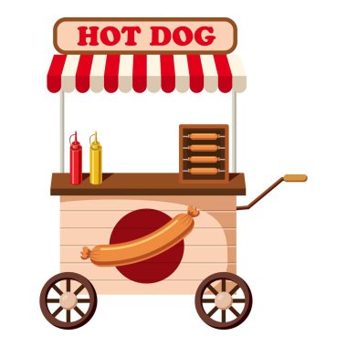 Hot dog mobil Aperatif simgesi, karikatür tarzı