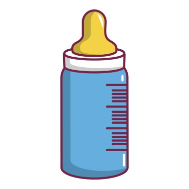 Bebek süt şişesi simgesi, karikatür tarzı