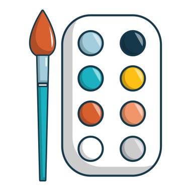 Boya paleti simgesi, karikatür tarzı