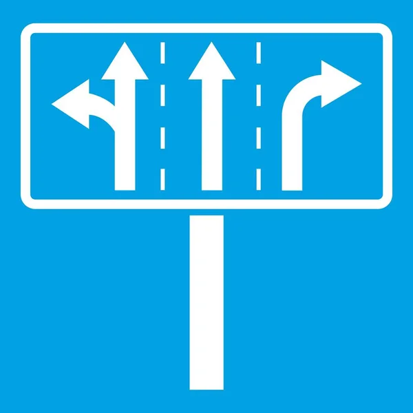 Voies de circulation au carrefour icône de jonction blanc — Image vectorielle