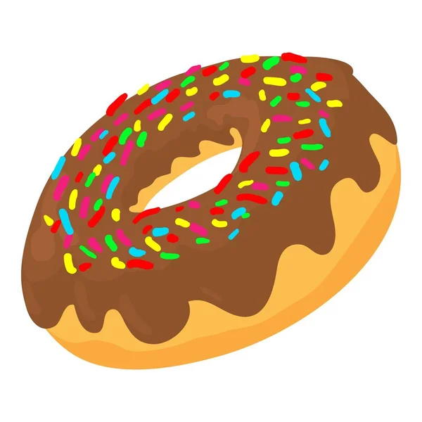 Donut icono, estilo de dibujos animados — Archivo Imágenes Vectoriales