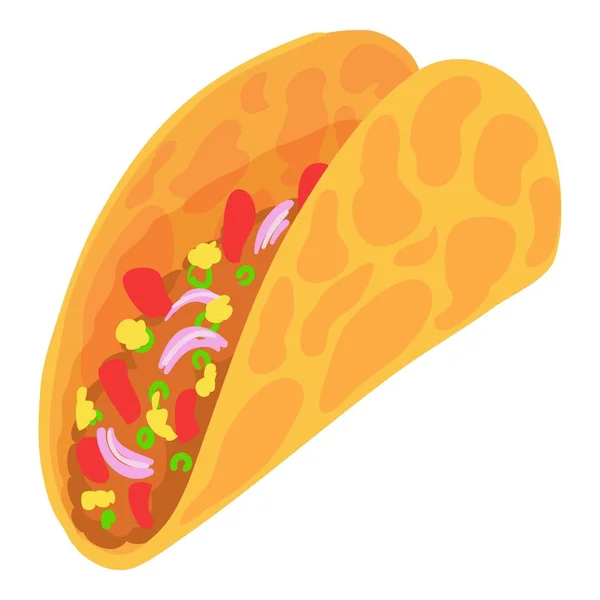 Ikon taco, gaya kartun - Stok Vektor