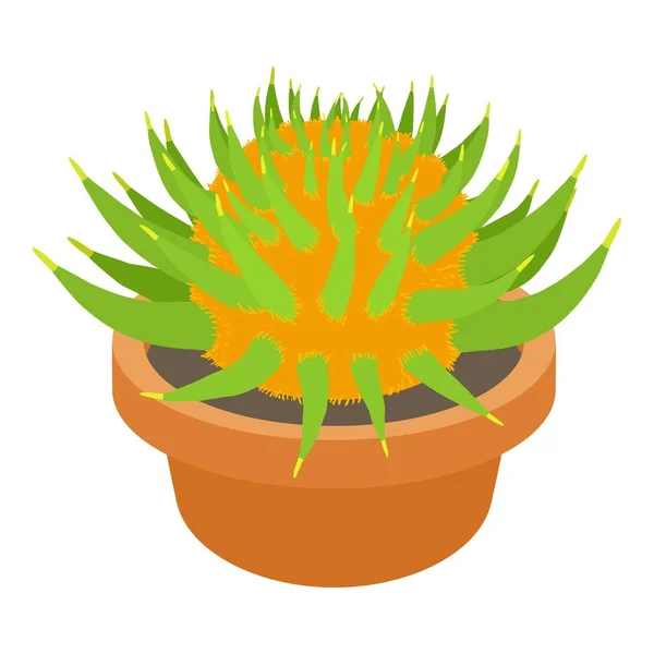 Icône de cactus épineux, style dessin animé — Image vectorielle