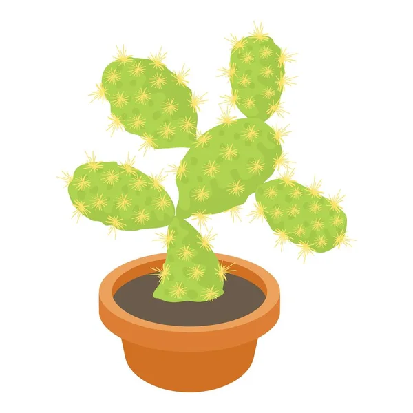 Opuntia icono de cactus, estilo de dibujos animados — Vector de stock