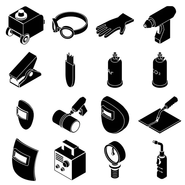 Juego de iconos de herramientas de soldadura, estilo simple — Vector de stock