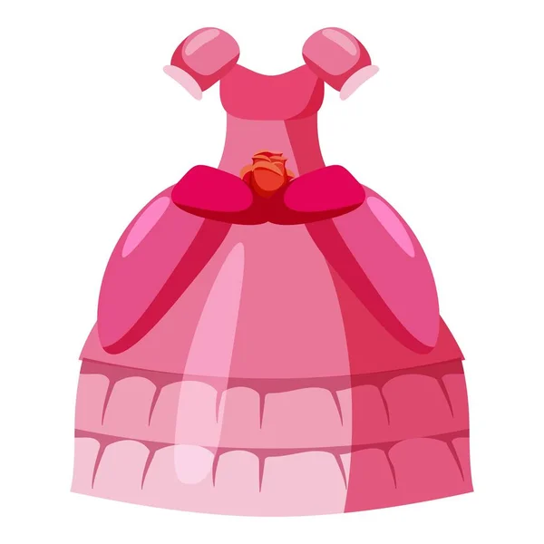 Икона платья принцессы, стиль мультфильма — стоковый вектор