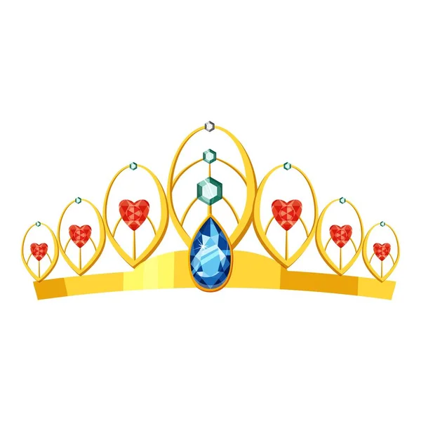 Prinzessin-Tiara-Ikone, Cartoon-Stil — Stockvektor
