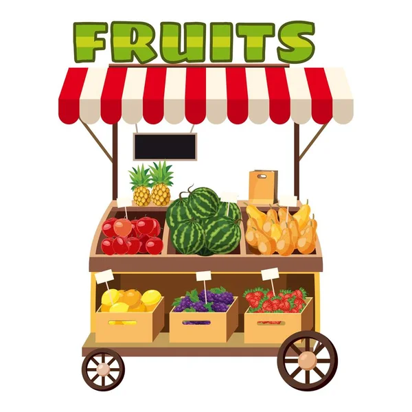 Icono de bocadillo móvil de frutas, estilo de dibujos animados — Vector de stock