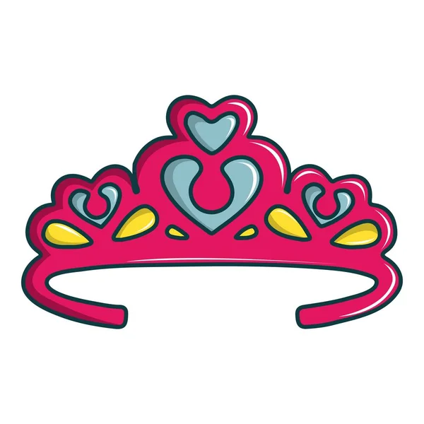 Princesa icono de la corona, estilo de dibujos animados — Archivo Imágenes Vectoriales