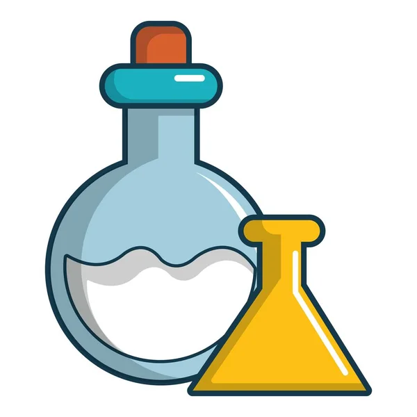 Ikon botol kimia, gaya kartun - Stok Vektor