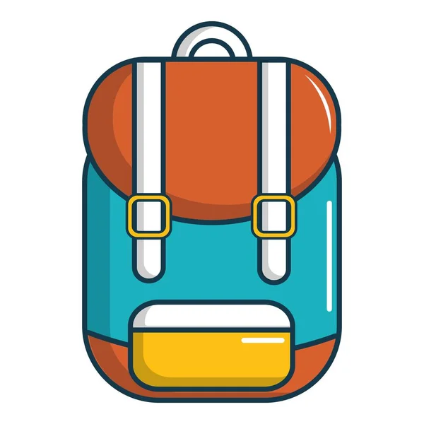 Mochila escolar icono, estilo de dibujos animados — Vector de stock