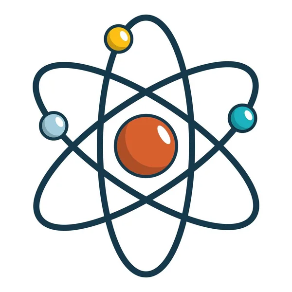 Значок атома, стиль мультфільму — стоковий вектор
