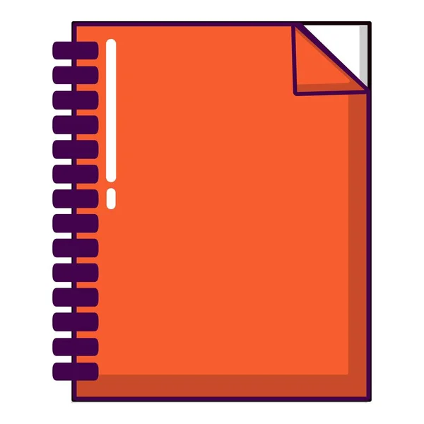 Rotes Notizbuch-Symbol, Cartoon-Stil — Stockvektor